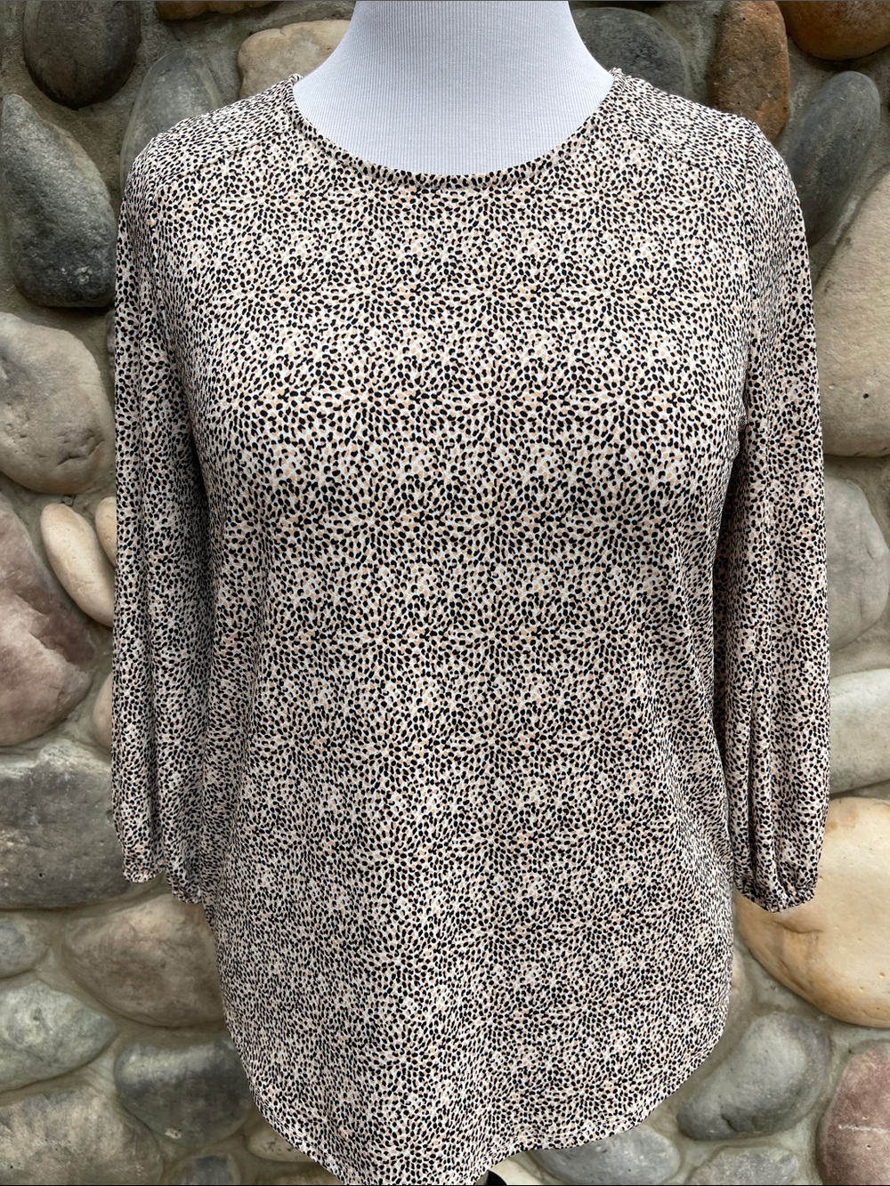 Adrianna Papell Animal Print Blouse EUC Size Medium